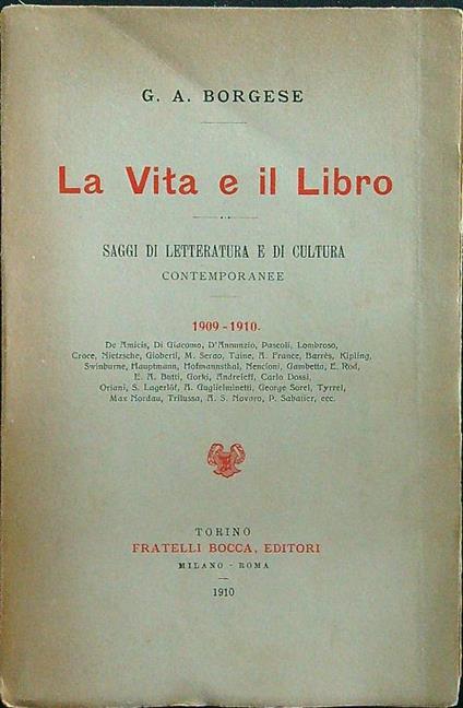 La vita e il libro - G.A. Borgese - copertina