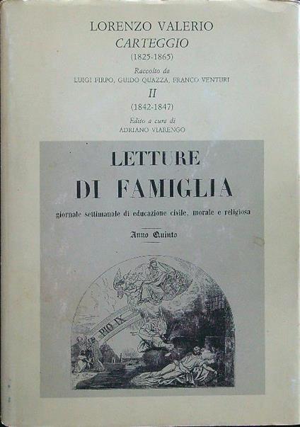 Carteggio II (1842-1847) - Lorenzo Valerio - copertina