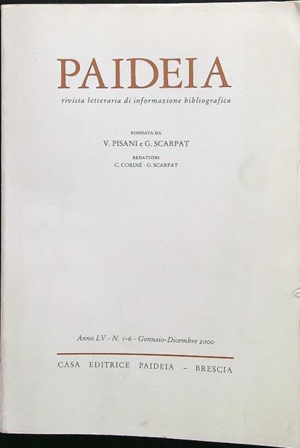 Paideia n. 1-6 gennaio-dicembre 2000 - Pisani - copertina