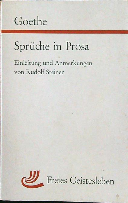 Spruche in prosa - Goethe - copertina