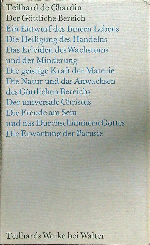 Der gottliche Bereich - Teilhard de Chardin - copertina