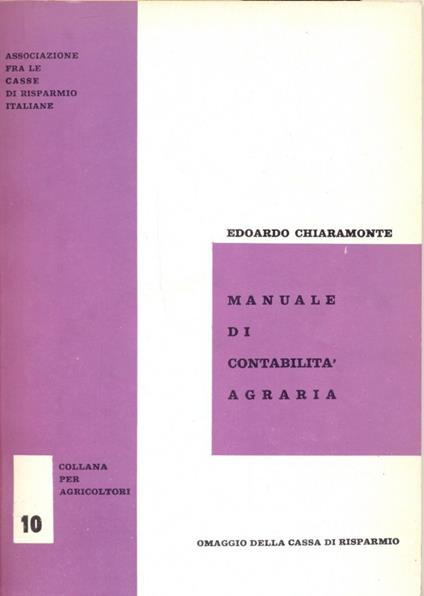 Manuale di contabilità agraria - Edoardo Chiaramonte - copertina