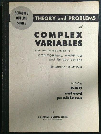 Complex variables - Murray Spiegel - copertina