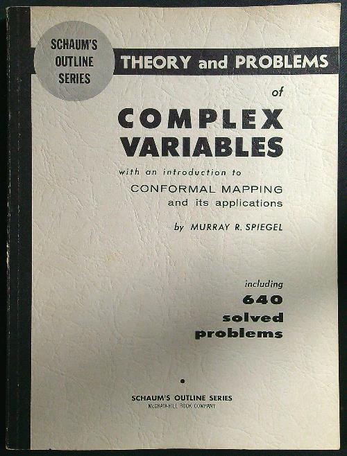 Complex variables - Murray Spiegel - copertina