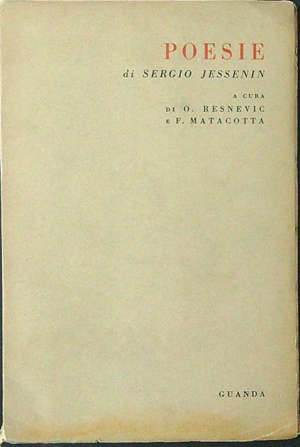 Poesie di Sergio Jessenin - O. Resnevic - copertina