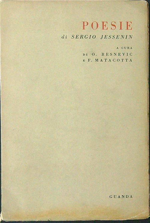 Poesie di Sergio Jessenin - O. Resnevic - copertina