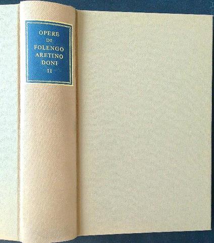 Folengo Aretino Doni. Opere tomo II - copertina