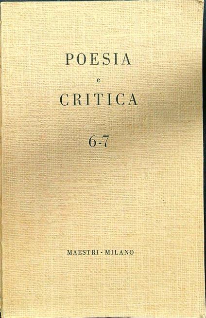 Poesia e critica 6-7 - copertina