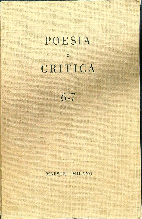 Poesia e critica 6-7 - copertina