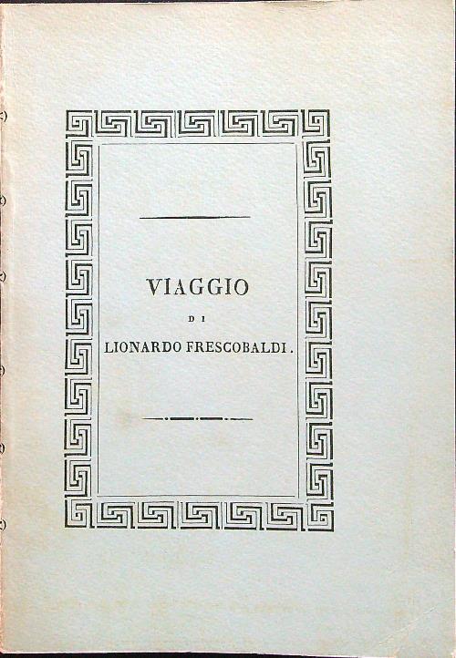 Viaggio - Lionardo Frescobaldi - copertina