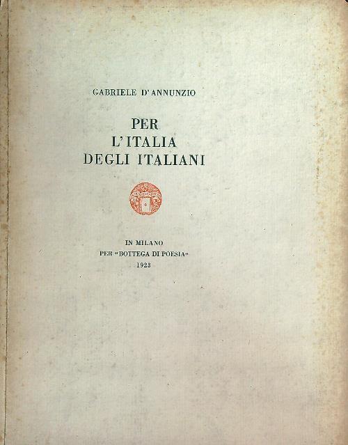 Per l'Italia degli italiani