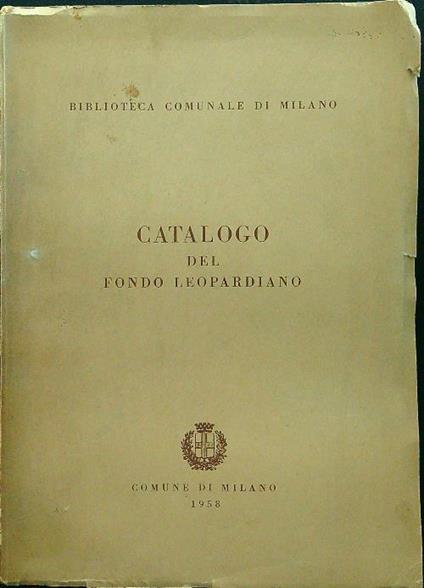 Catalogo del fondo leopardiano - copertina