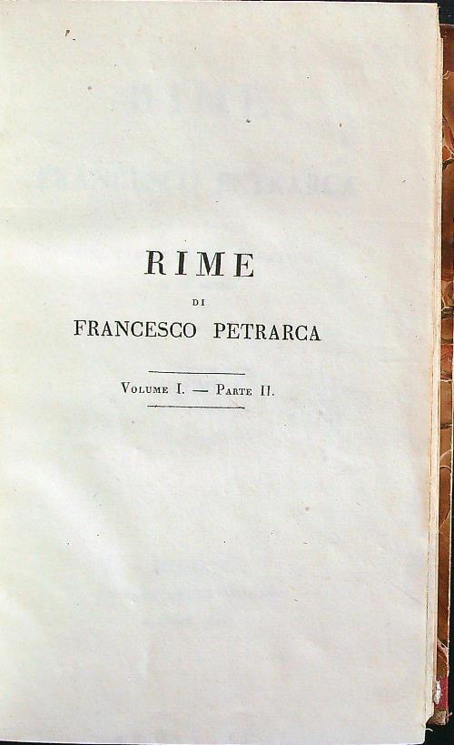 Rime vol.I parte II - Francesco Petrarca - copertina