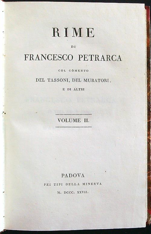 Rime vol.II parte II - Francesco Petrarca - copertina