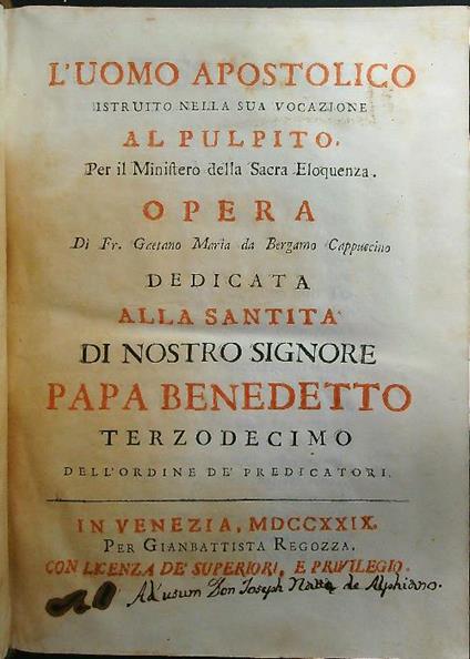 L' uomo apostolico - aa.v. - copertina