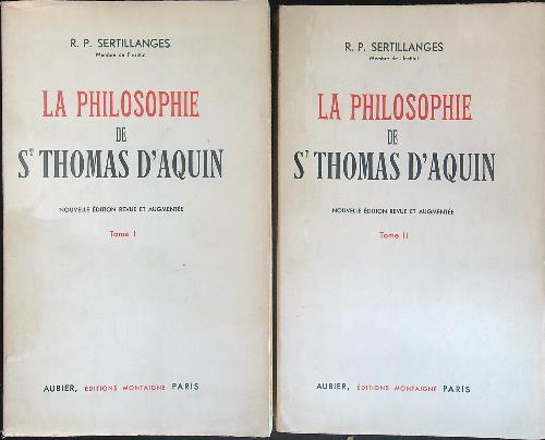 La  philosophie de St Thomas d'Aquin 2 vv - R. P. Sertllanges - copertina
