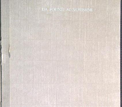 Da Pound ai Novissimi - copertina