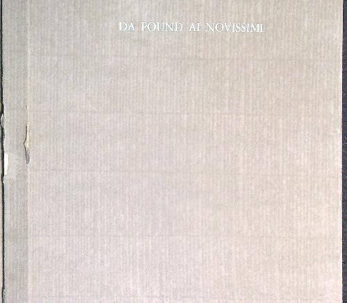 Da Pound ai Novissimi - copertina