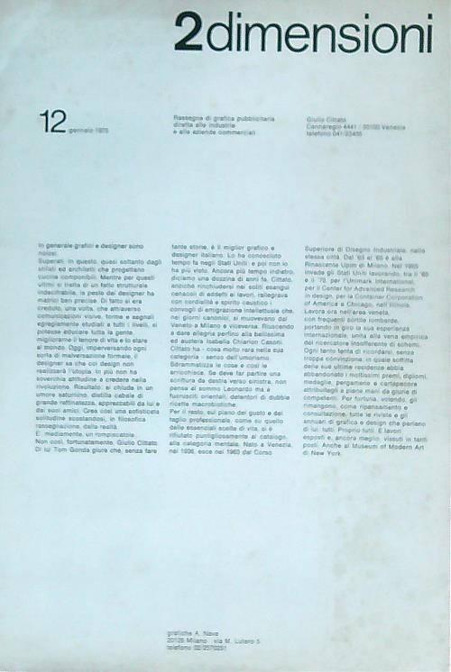2dimensioni 12/ gennaio 1975