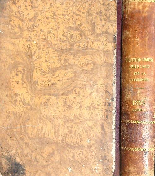 Bollettino provinciale degli atti di governo per la Lombardia Parte 1/1-12/ 1855 - copertina