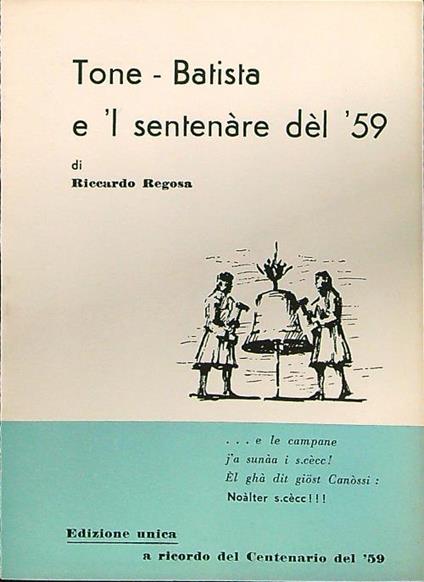 Tone - Batista e 'l sentenare del '59 - Riccardo Regosa - copertina
