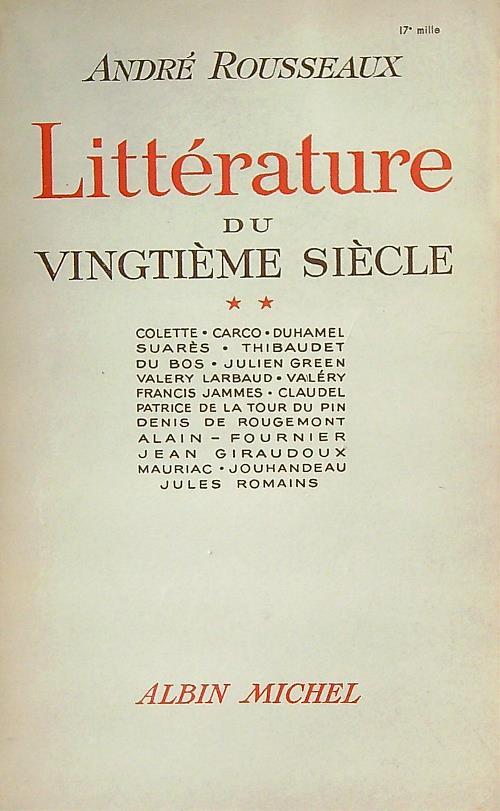 Litterature du vingtieme siecle tome II