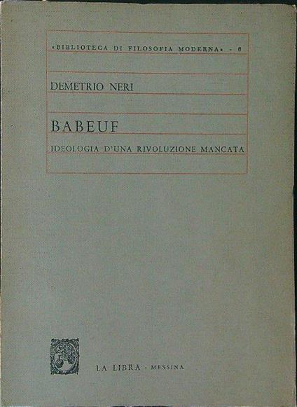 Babeuf - Demetrio Neri - copertina