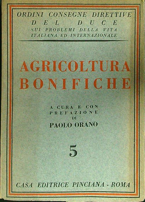 Agricoltura e bonifiche - Paolo Orano - copertina