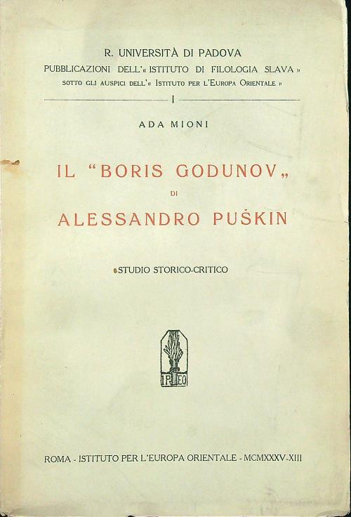 Il ''Boris Godunov'' di Alessandro Puskin