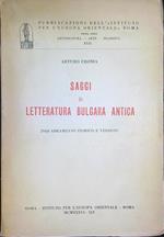 Saggi di letteratura Bulgara antica