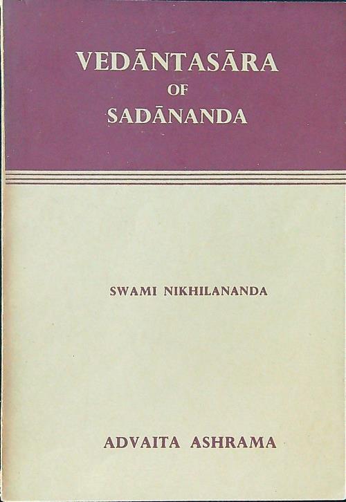 Vedantasara of Sadananda - Swami Nikhilananda - copertina