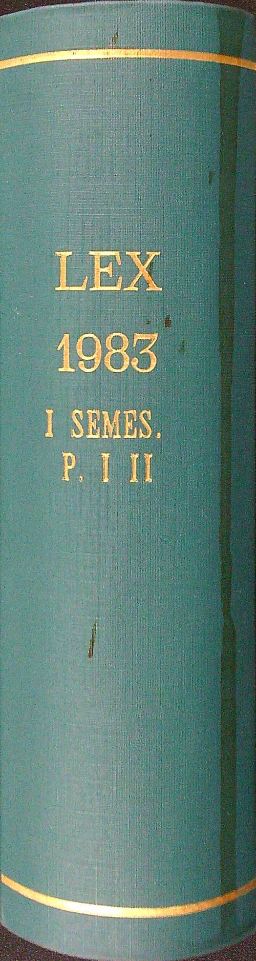 Lex lesiglazione italiana anno LXIX - 1983 gennaio-giugno parte I e II - aa.v. - copertina