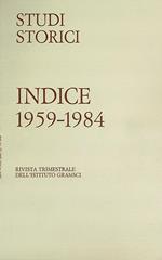 Studi storici indice 1959/1984