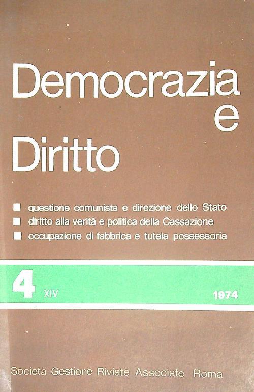 Democrazia e diritto 4/1974