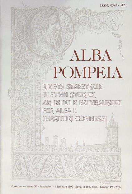 Alba Pompeia Anno XI - Fasc I - I semestre 1990 - copertina
