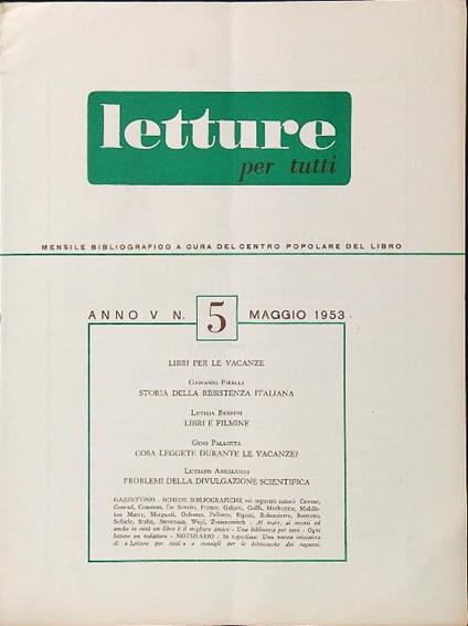 Letture per tutti 5/1953 - copertina