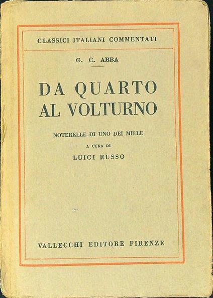 Da Quarto al Volturno - G.C. Abba - copertina