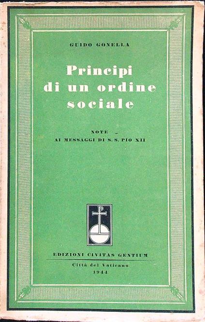 Principi di un ordine sociale - Guido Gonella - copertina