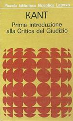 Prima Introduzione alla Critica del giudizio