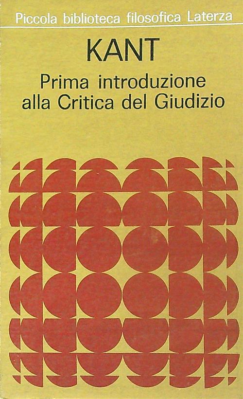 Prima Introduzione alla Critica del giudizio