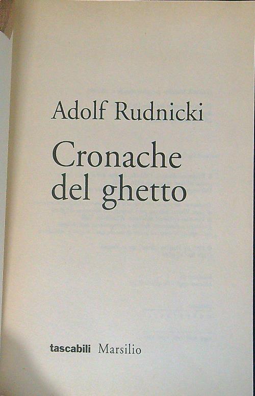Cronache del ghetto - Adolf Rudnicki - copertina