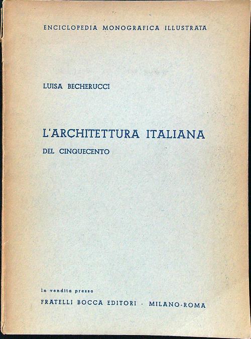 L' architettura italiana del cinquecento