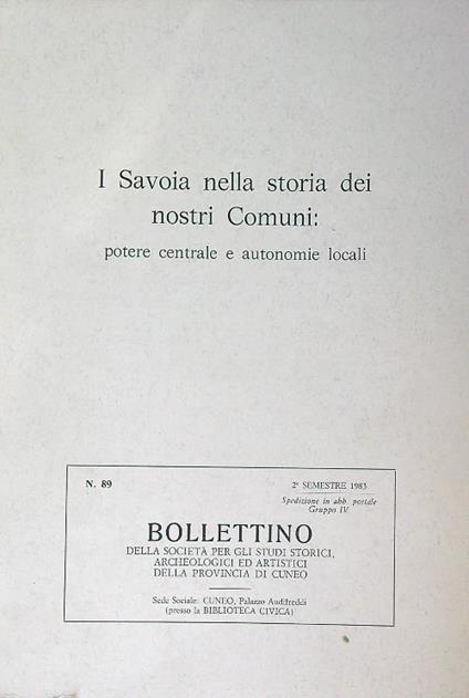 I Savoia nella Storia dei Nostri Comuni - copertina