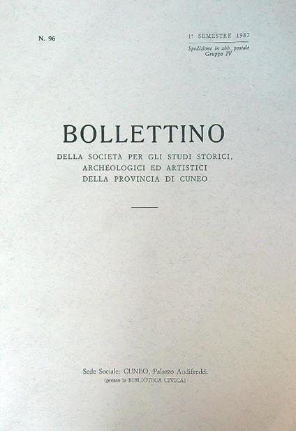 Bollettino 96/ 1 sem 1987 - copertina