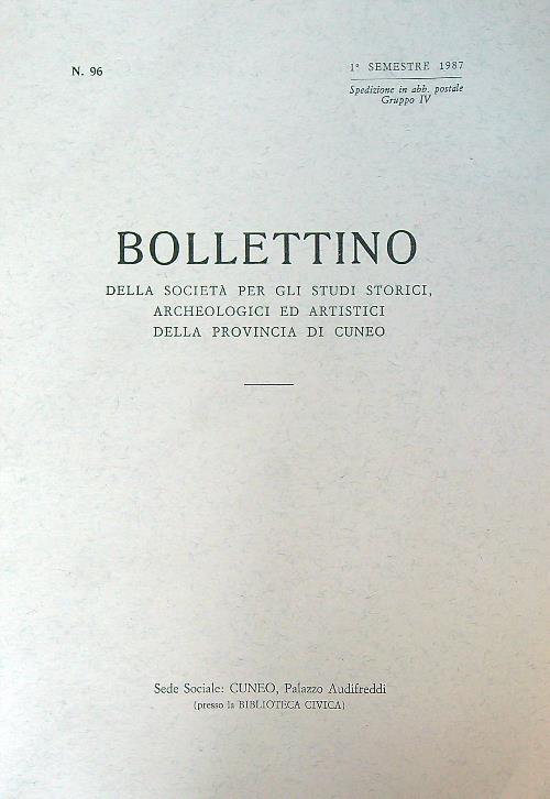 Bollettino 96/ 1 sem 1987 - copertina