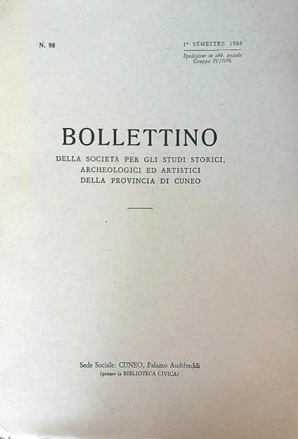 Bollettino 98/ 1 sem 1988 - copertina