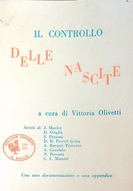 Il controllo delle nascite - Vittoria Olivetti - copertina