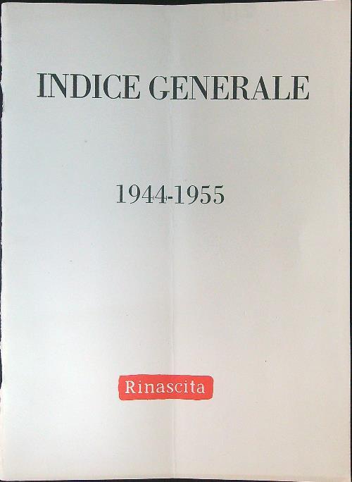 Indice generale 1944 - 1945 Rinascita - copertina