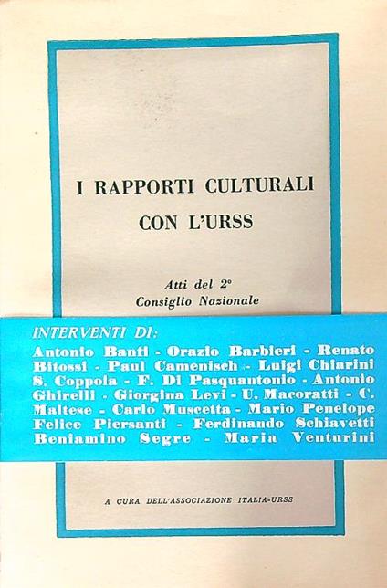 I Rapporti culturali con l'URSS - copertina