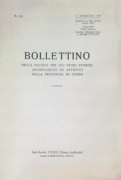 Bollettino 112/ 1 sem 1995 - copertina